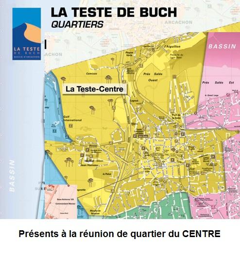 carte du centre-ville de la teste