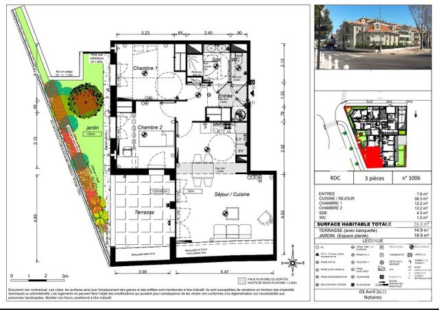 Appartement T3 à vendre - 3 pièces - 74.3 m2 - ARCACHON - 33 - AQUITAINE - Century 21 Duprat & Associés