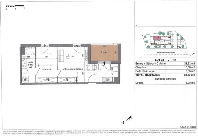 Appartement T3 à vendre - 2 pièces - 39.17 m2 - BISCARROSSE - 40 - AQUITAINE - Century 21 Duprat & Associés