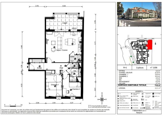 Appartement T3 à vendre - 3 pièces - 75.6 m2 - ARCACHON - 33 - AQUITAINE - Century 21 Duprat & Associés