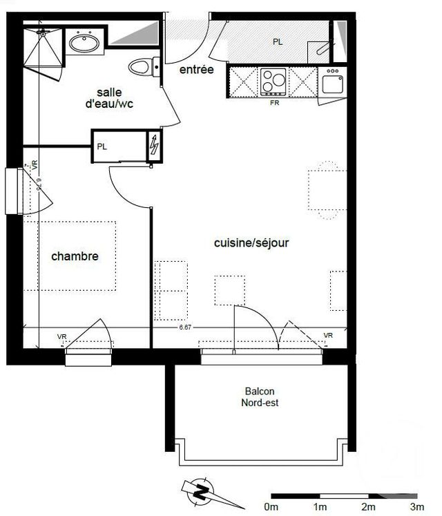 Appartement F2 à louer - 2 pièces - 42.75 m2 - BISCARROSSE - 40 - AQUITAINE - Century 21 Duprat & Associés