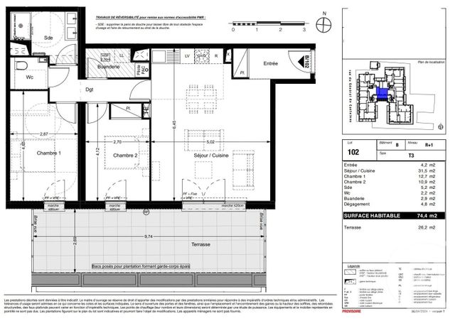 Appartement T4 à vendre - 3 pièces - 74.4 m2 - LA TESTE DE BUCH - 33 - AQUITAINE - Century 21 Duprat & Associés
