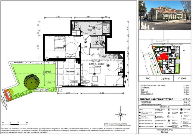 Appartement T2 à vendre - 2 pièces - 47.0 m2 - ARCACHON - 33 - AQUITAINE - Century 21 Duprat & Associés