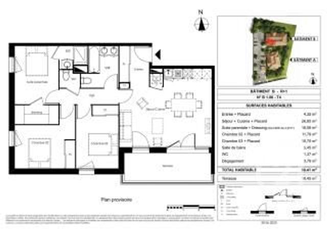 Appartement T4 à vendre - 4 pièces - 80.41 m2 - GUJAN MESTRAS - 33 - AQUITAINE - Century 21 Duprat & Associés